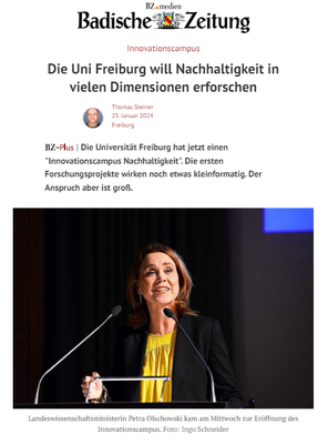 Universität Freiburg - Innovationscampus Nachhaltigkeit 